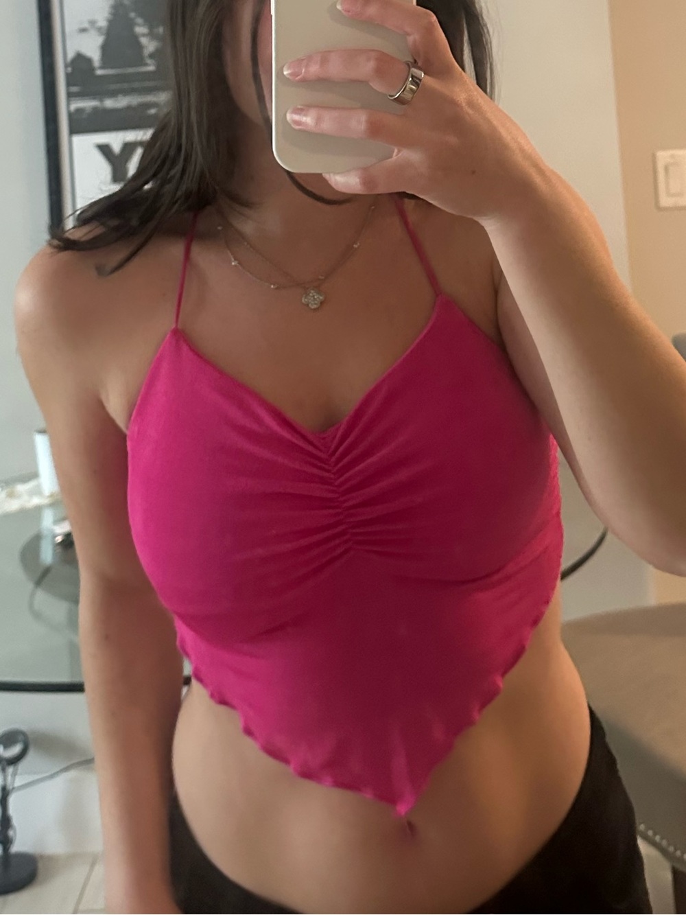 Hot Pink Handkerchief Cami Top